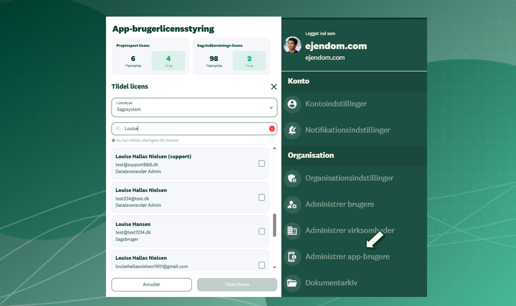 App-licensstyring
