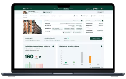 Ejendom main property dashboard mockup